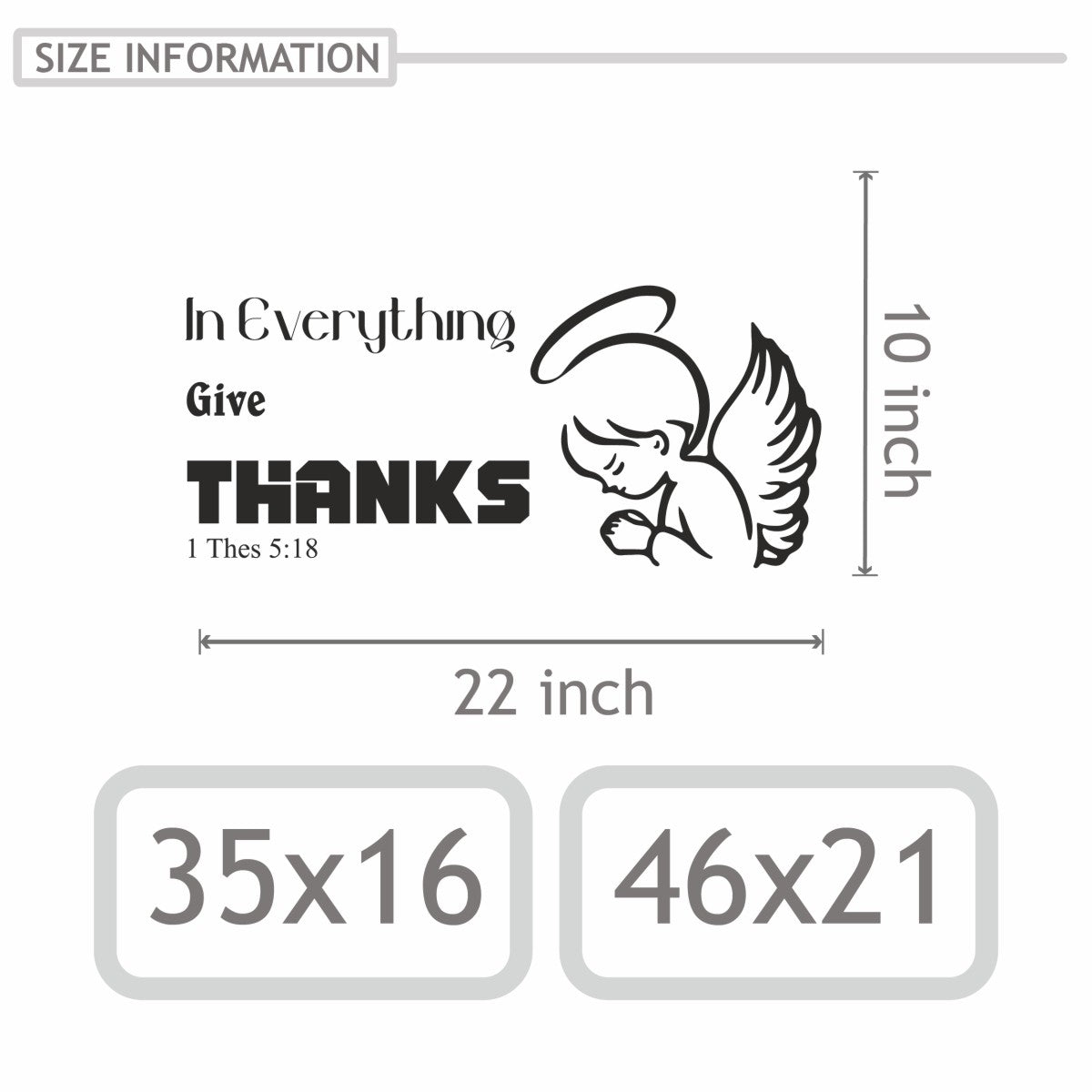 Bible Inspirational Wall Stickers with Angel Drawing - Wall Decals Scripture Verses with Angel Painting - Religious Wall Decal with Quote and Angel Picture