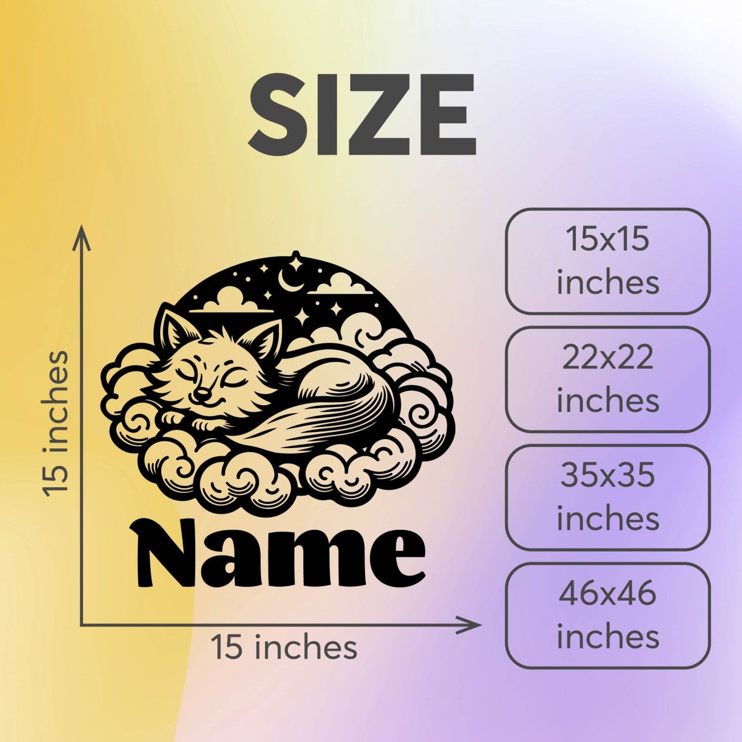 Fox Wall Stickers - Animal Wall Stickers for Nursery and Kids Room - Fox Wall Decals Nursery - Custom Name Wall Decor - Fox Name Wall Decal