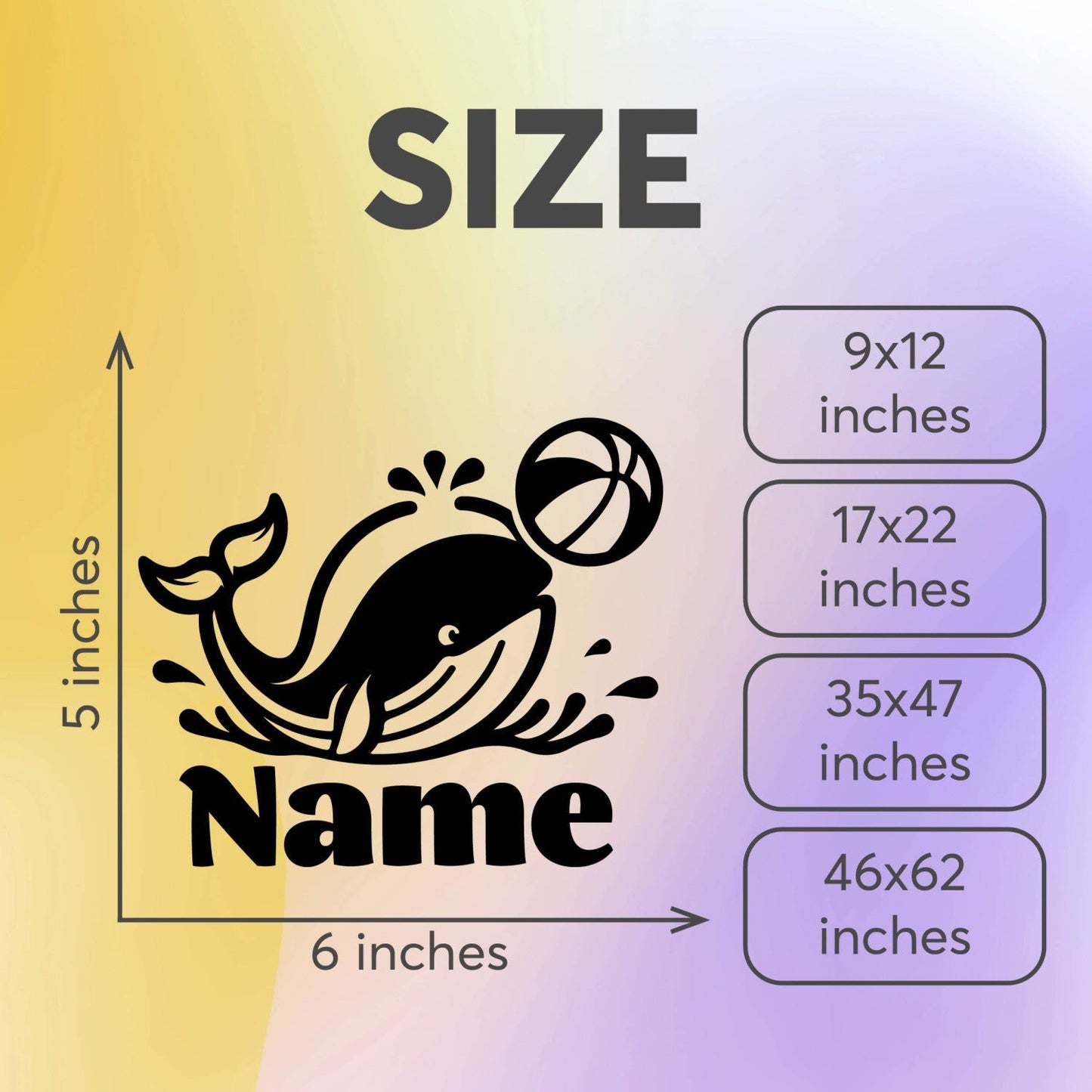 Whale Decals for Walls - Animal Wall Decals for Nursery - Name Customized Wall Decor - Custom Name Wall Decal - Baby Whale Wall Decal