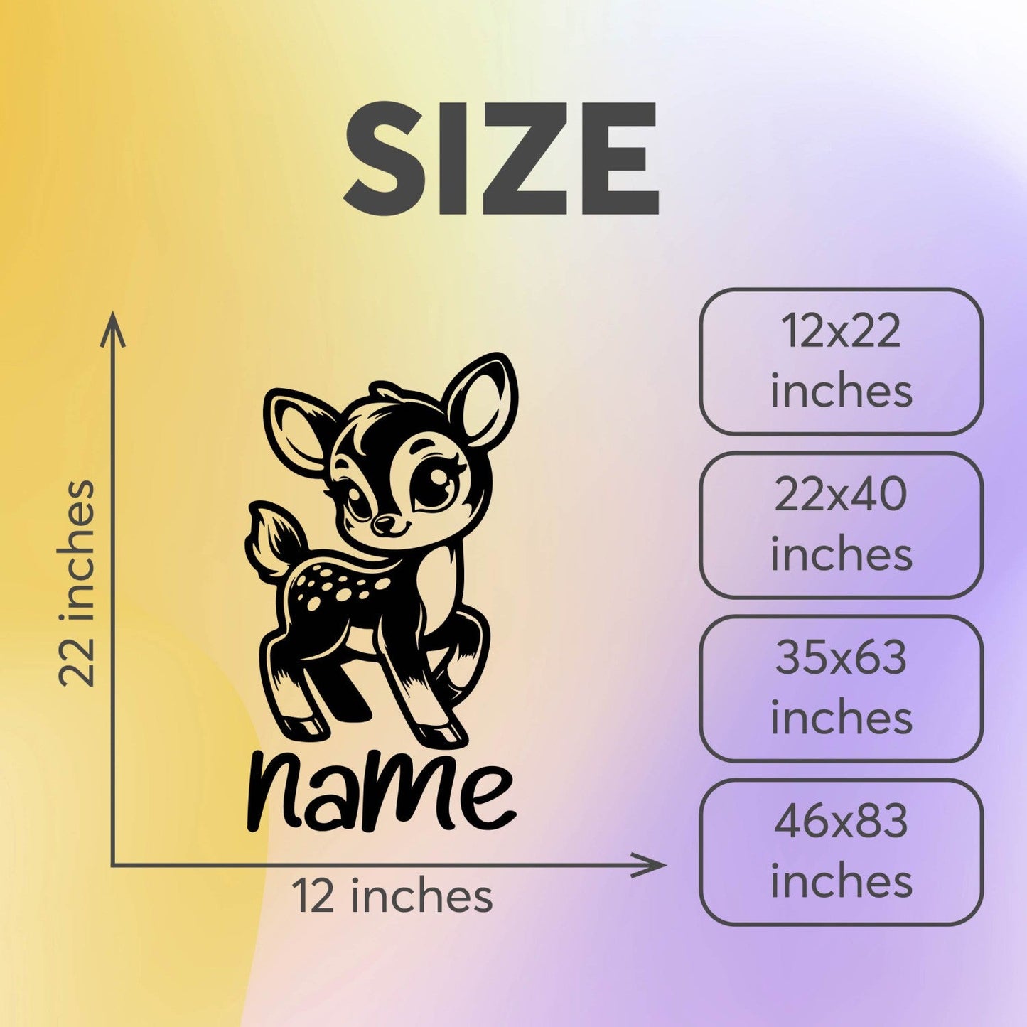 Deer Stickers for Walls - Animal Wall Stickers for Nursery - Custom Name Wall Decal - Personalized Wall Decor with Animals - Deer Nursery Decals