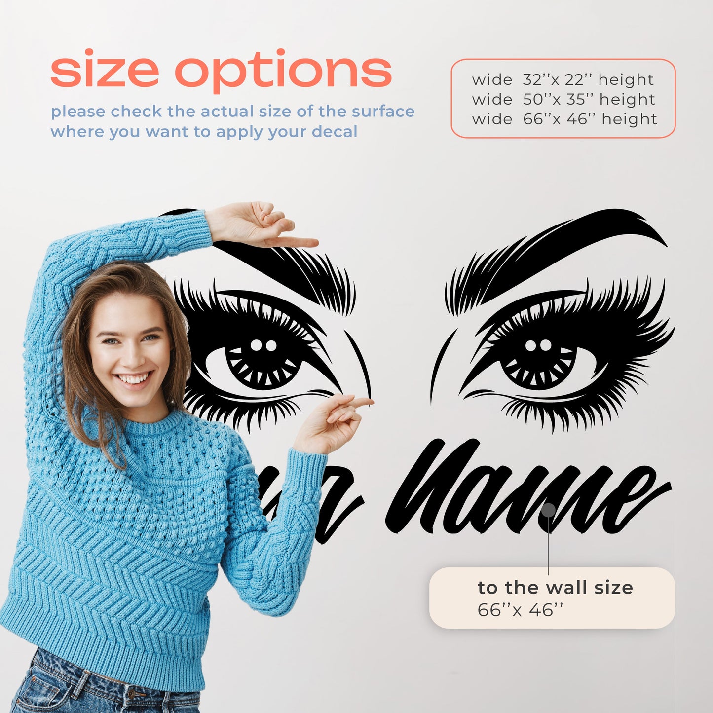 eyelash wall Decor Sticker - eyelash wall decals - eyelash window decal - bedroom wall decal - make up wall stickers - eyelash wall decals salon