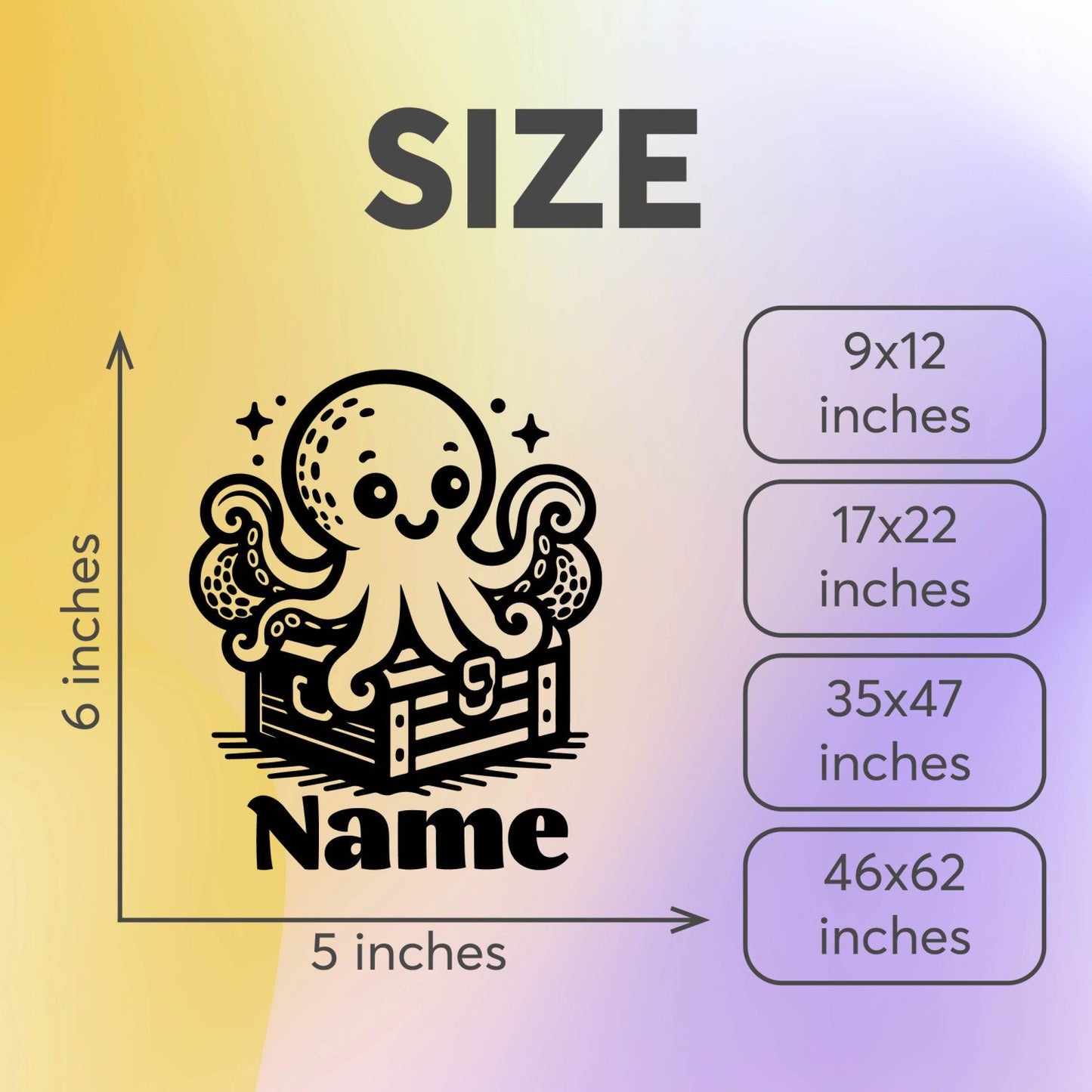 Wall Decals Octopus - Animal Wall Decals for Nursery - Personalized Wall Decals with Custom Name - Personalized Name Wall Decal - Octopus Wall Decal