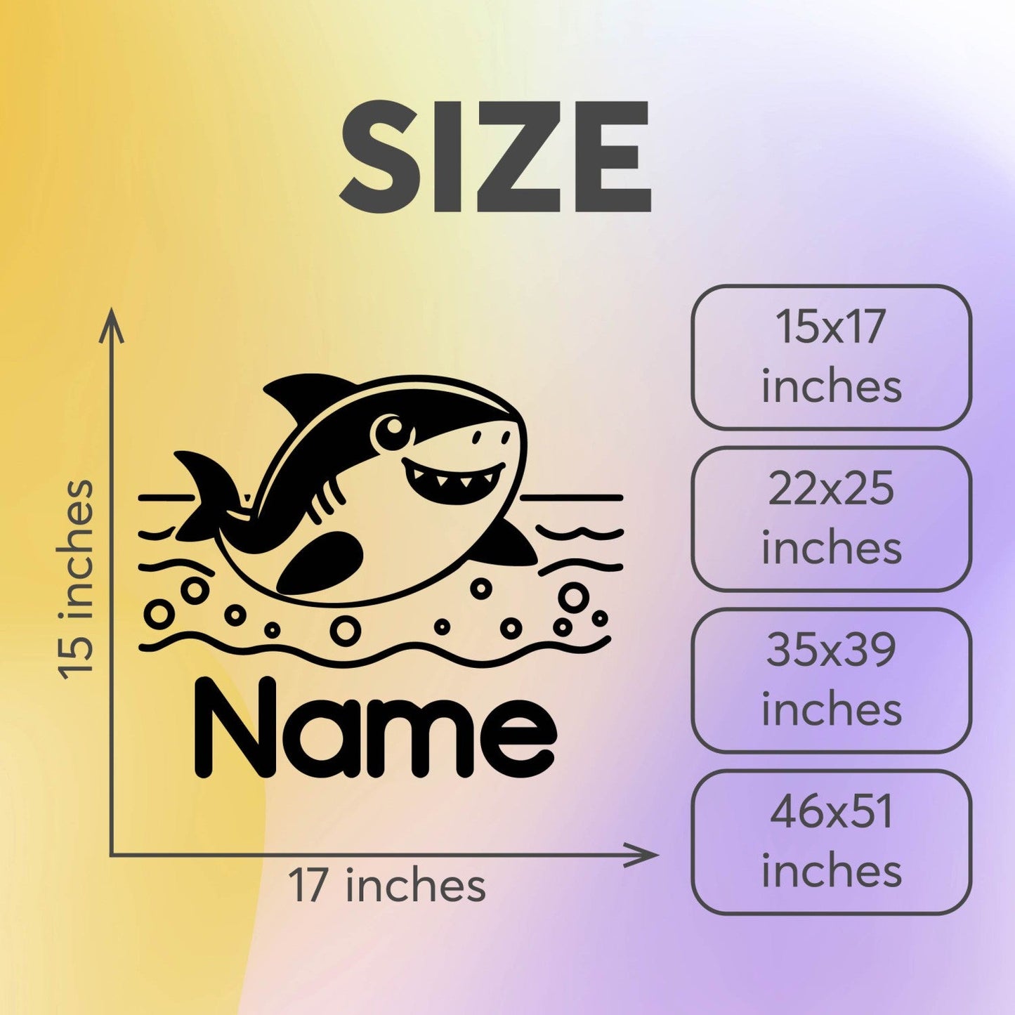 Baby Shark Name Wall Decal - Baby Shark Wall Decals - Animal Wall Stickers for Kids Room - Personalized Name Decal - Personalized Shark Decal