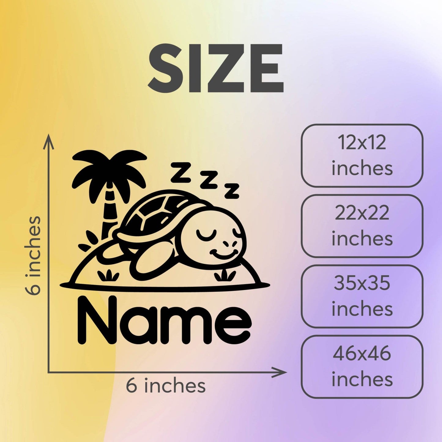 Sea Turtle Wall Stickers - Personalized Nursery Wall Stickers - Custom Name Decal with Cute Animals - Custom Name Wall Decal - Sea Turtle Vinyl Decal