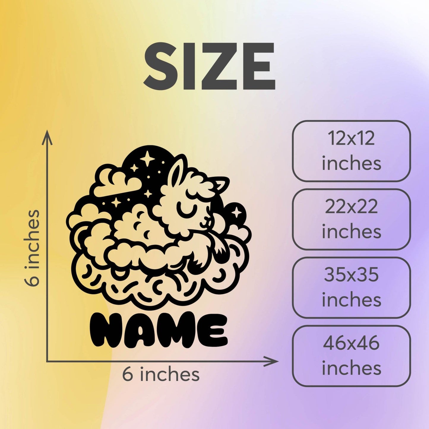 Animal Wall Decals - Customized Nursery Wall Decals - Personalized Name Wall Stickers for Kids - Name Stickers for Wall - Sheep Decal for Walls