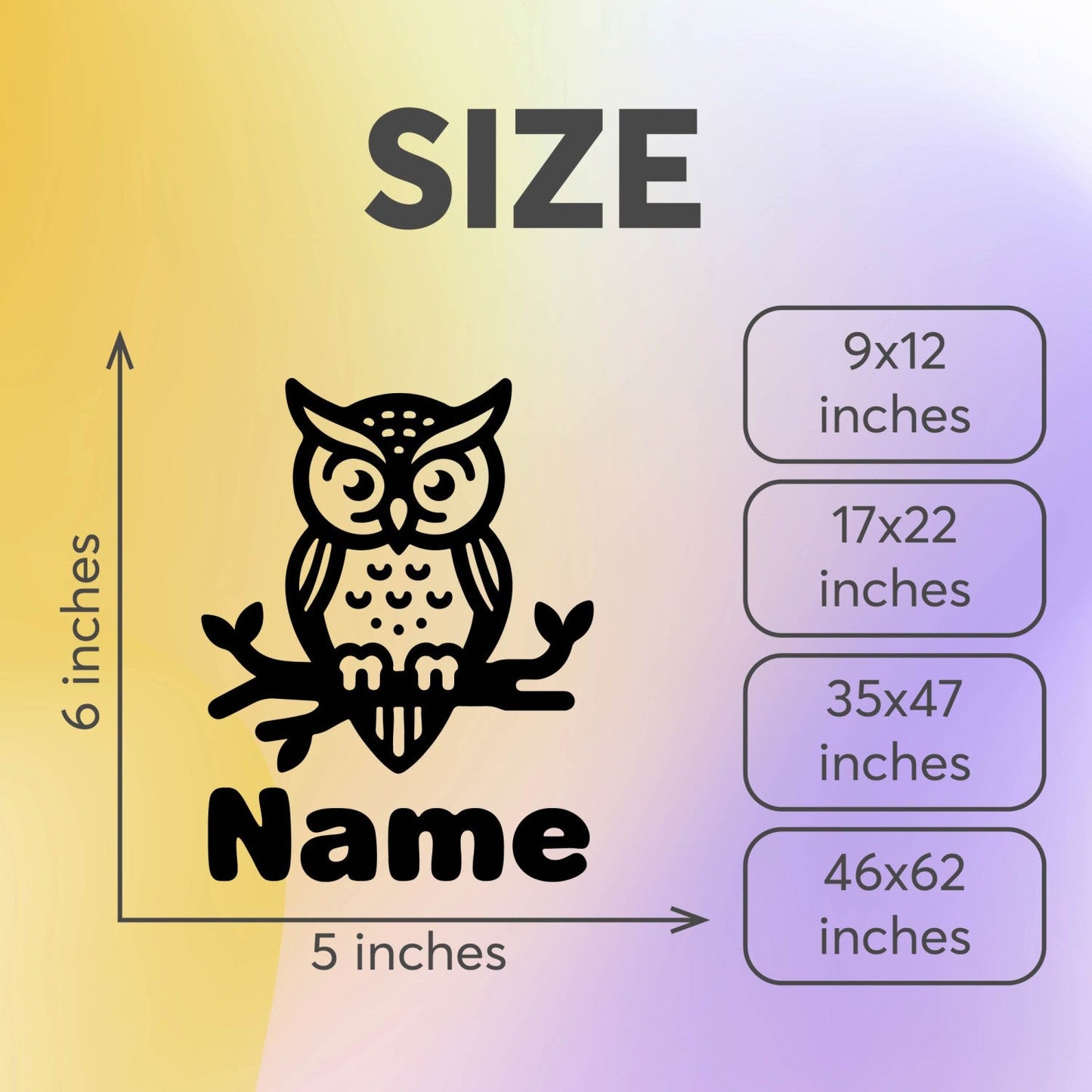 Animal Wall Stickers for Nursery - Personalized Baby Name Decals and Customizable Wall Decor for Kids Room - Baby Wall Stickers with Owl