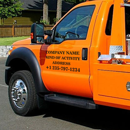 Personalized Business Info Text Decal - Сustom stickers for cars- Custom Vinyl Lettering Sticker