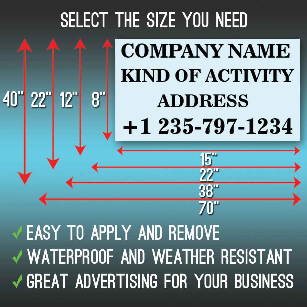 Personalized Business Info Text Decal - Сustom stickers for cars- Custom Vinyl Lettering Sticker