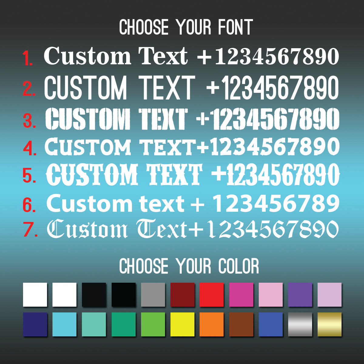Personalized Business Info Text Decal - Сustom stickers for cars- Custom Vinyl Lettering Sticker
