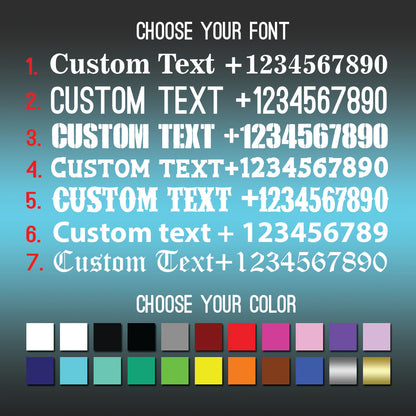 Personalized Business Info Text Decal - Сustom stickers for cars- Custom Vinyl Lettering Sticker