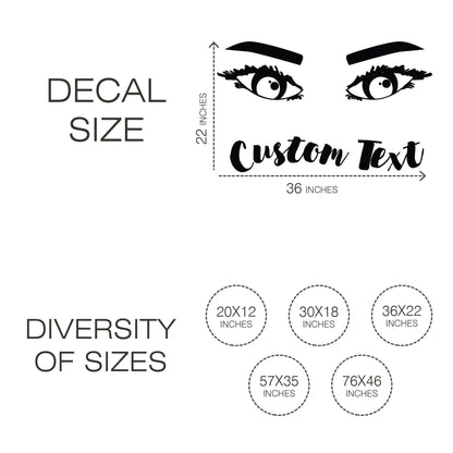 Fashion Eyes Decal with Personalized Text