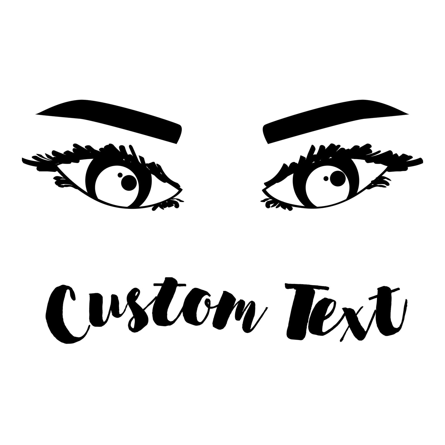 Fashion Eyes Decal with Personalized Text