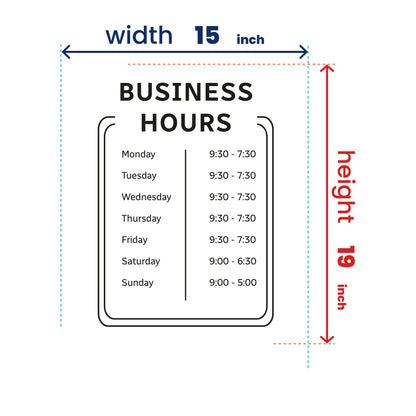 Custom Restaurant Business Hours - Storefront Decal