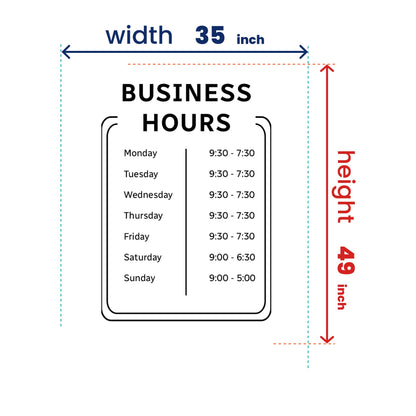 Custom Restaurant Business Hours - Storefront Decal