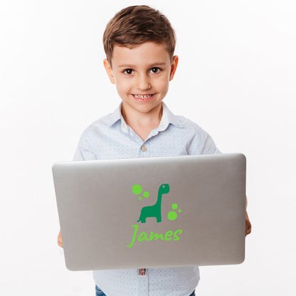 Personalized Name Stickers with Dinosaur - Durable Custom Name Stickers for Kids Bedroom - Easily-Applied Name Decals for Walls Doors Laptops - Cute Name Decal