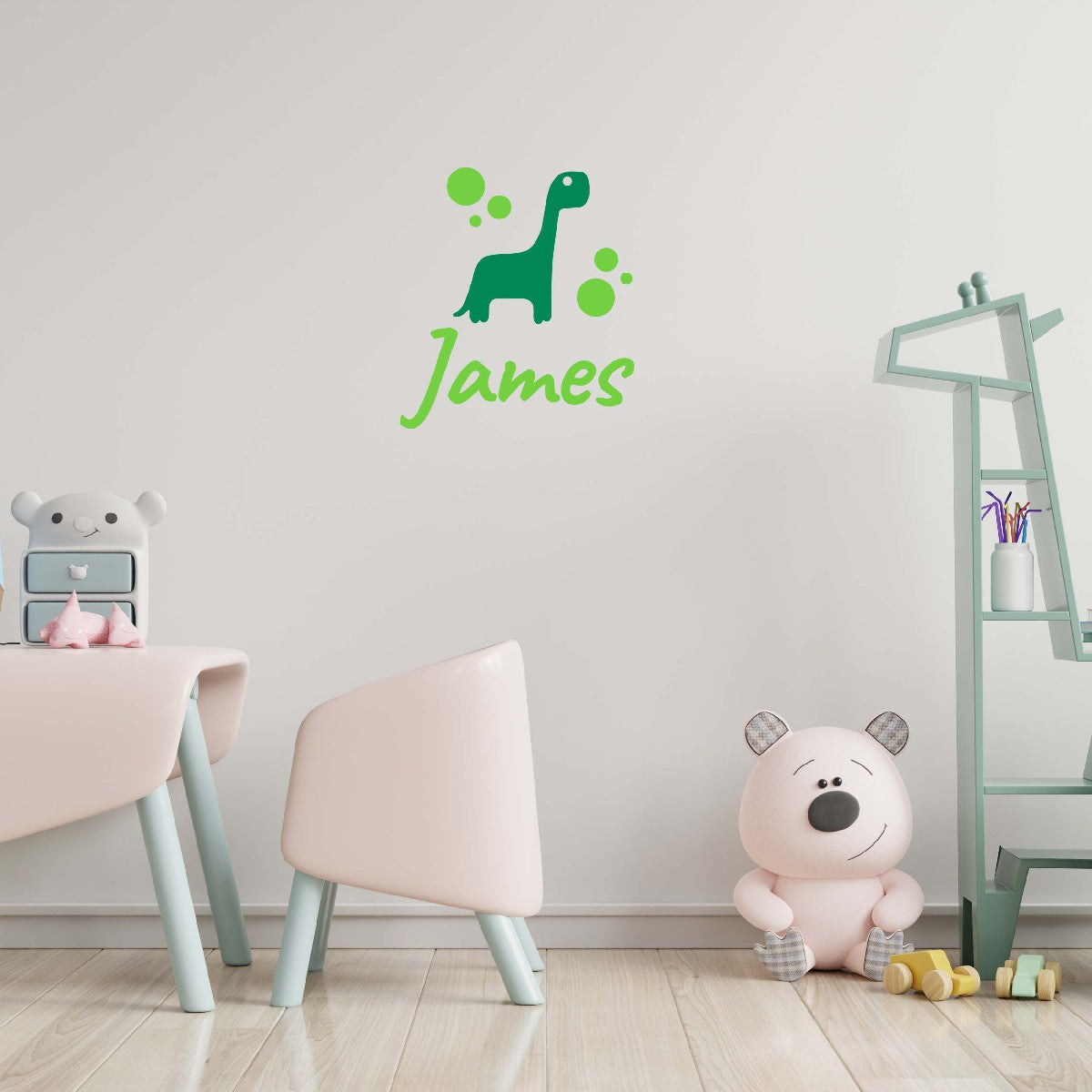 Personalized Name Stickers with Dinosaur - Durable Custom Name Stickers for Kids Bedroom - Easily-Applied Name Decals for Walls Doors Laptops - Cute Name Decal