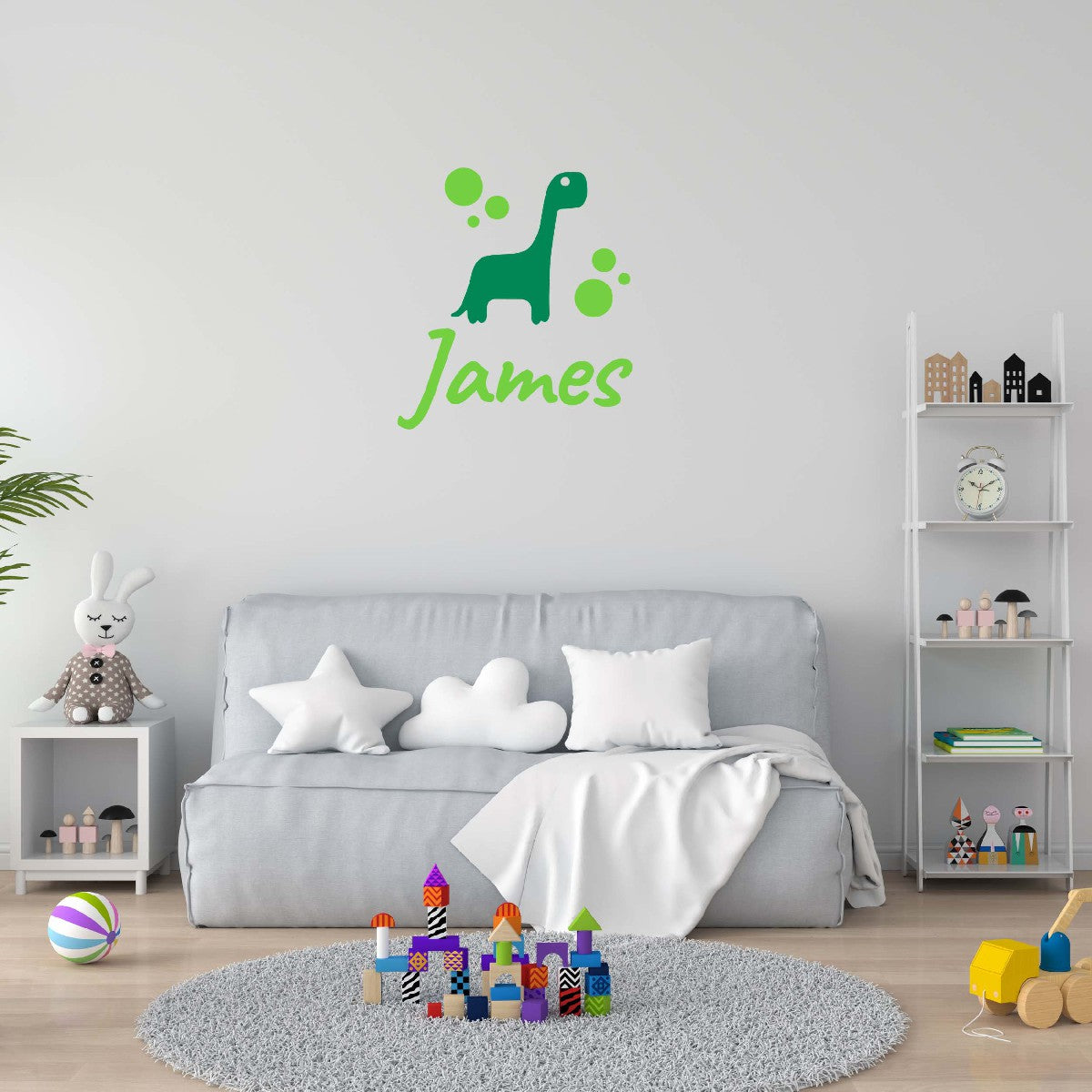 Personalized Name Stickers with Dinosaur - Durable Custom Name Stickers for Kids Bedroom - Easily-Applied Name Decals for Walls Doors Laptops - Cute Name Decal