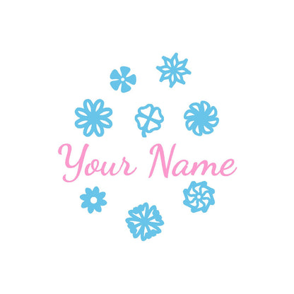 Personalized Name Stickers with Flowers - Easily-Applied Custom Name Stickers for Kids Bedroom Laptop Furniture - Floral Name Wall Decals for Girls and Boys