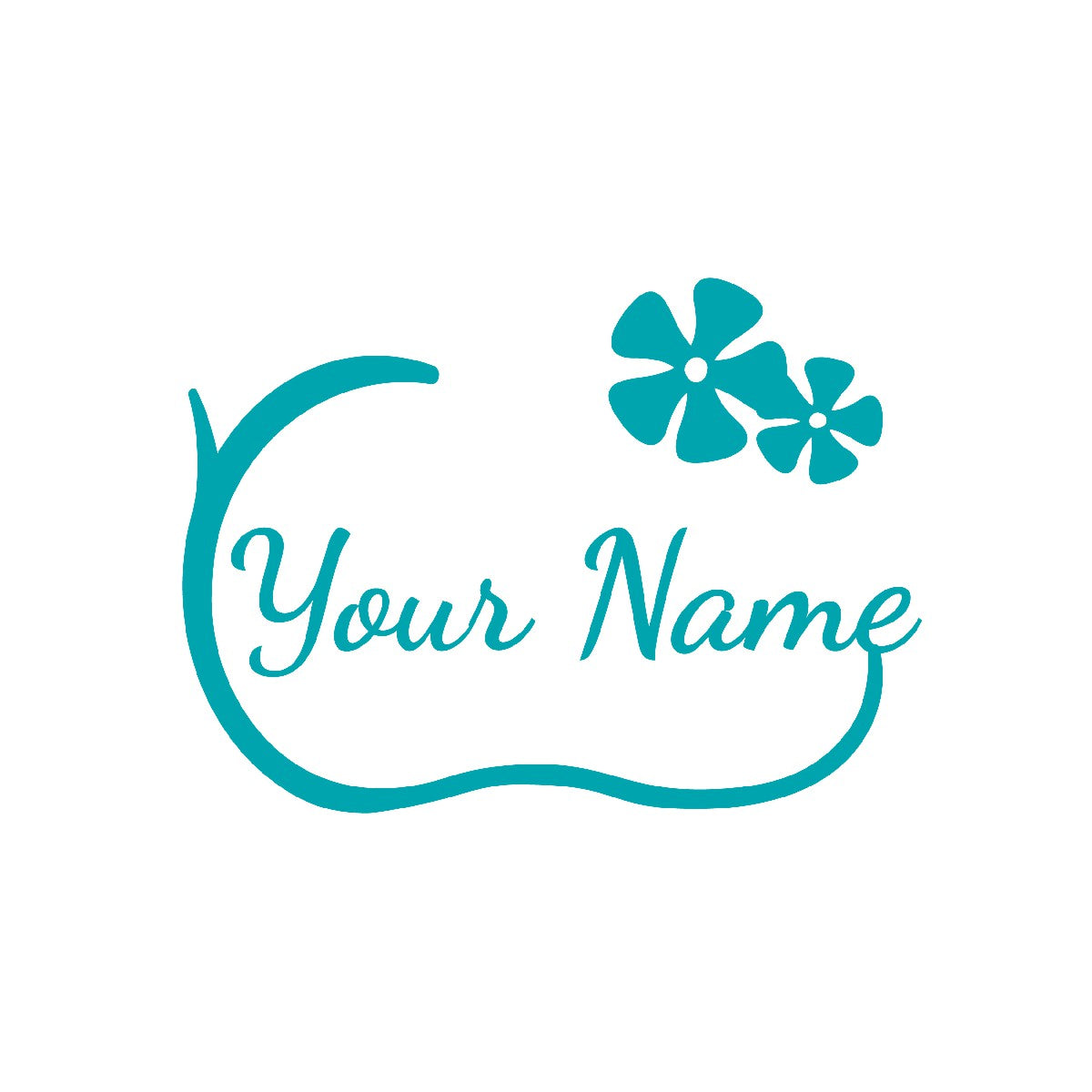 Personalized Name Stickers with Flowers - Easily-Applied Custom Name Stickers for Kids Bedroom Laptop Furniture - Durable Name Wall Decals for Girls and Boys