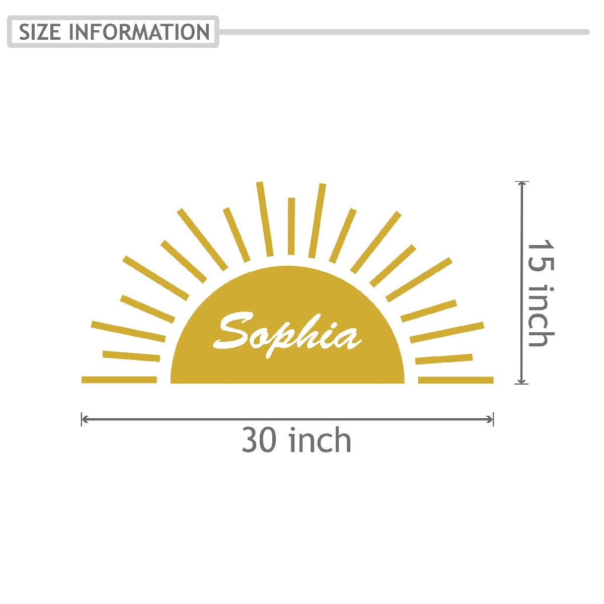 Personalized Name Stickers with Sun and Rays - Fade-Resistant Custom Name Stickers for Furniture Walls Laptops - Stunning Name Wall Decals for Girls and Boys