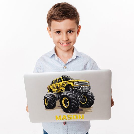 Grave Digger Monster Truck Wall Decal - Monster Truck Wall Decals for Kids Rooms -  Monster Jam Wall Decals for Kids Rooms - Colored Monster Truck Wall Stickers