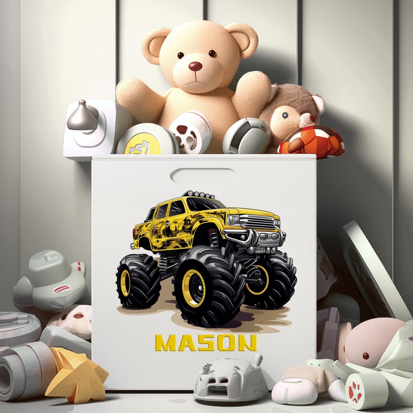 Grave Digger Monster Truck Wall Decal - Monster Truck Wall Decals for Kids Rooms -  Monster Jam Wall Decals for Kids Rooms - Colored Monster Truck Wall Stickers