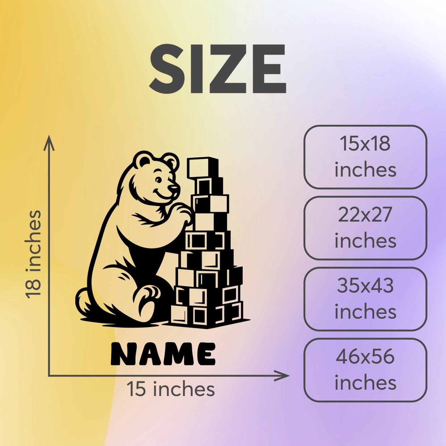 Bear Wall Decals with Custom Name - Bear Wall Decals Nursery - Personalized Name Decal with Forest Animal Designs - Animals Decals for Kids Room Design 01