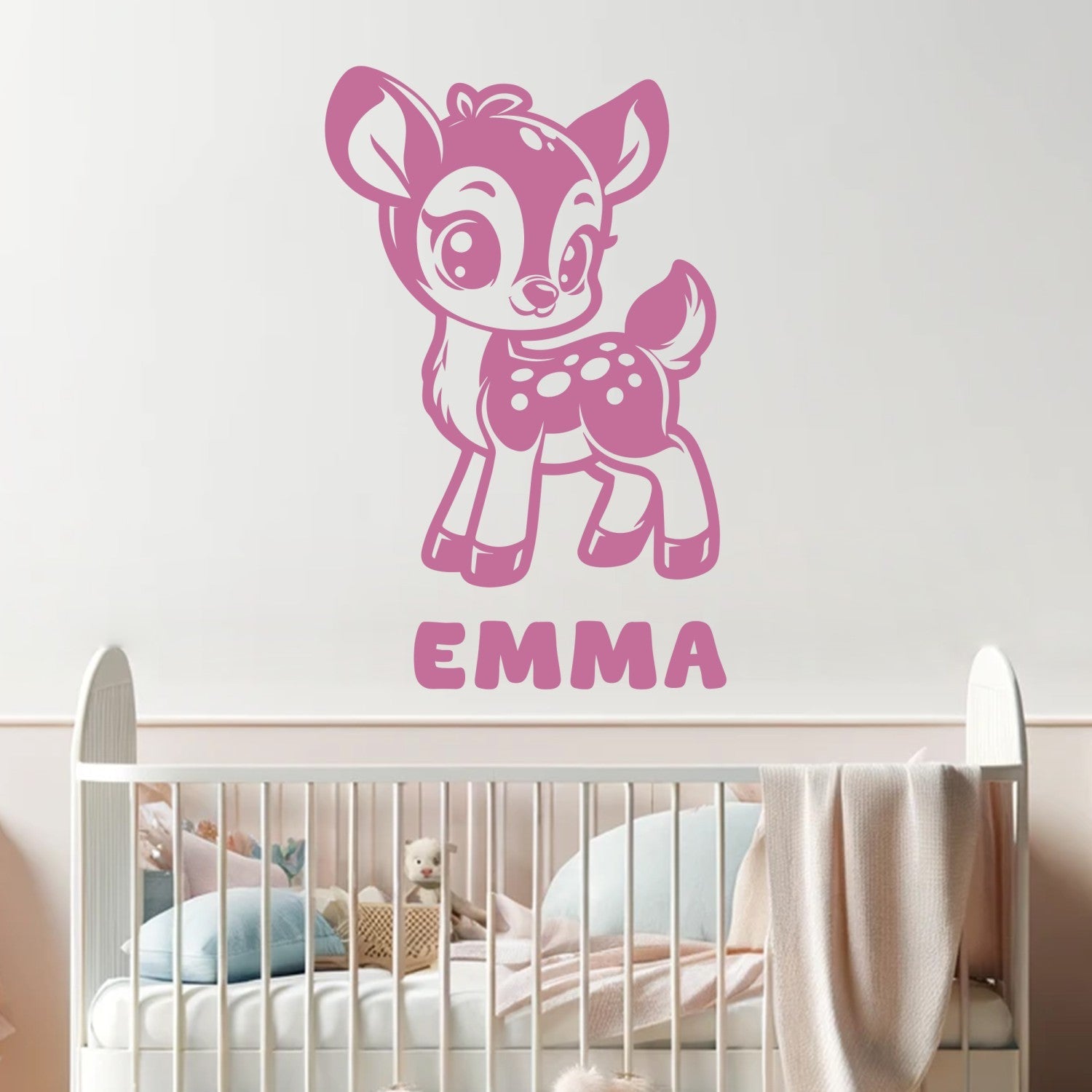 Deer Stickers for Walls - Nursery Wall Decal - Deer Nursery Decals - Animals Wall Stickers for Nursery - Personalized Name Wall Decal