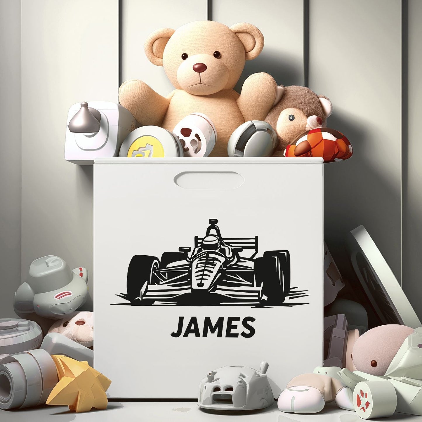 Custom Racing Name Wall Decal - Personalized Sport Car Wall Stickers - Racing Name Wall Decal - Race Car Name Decal