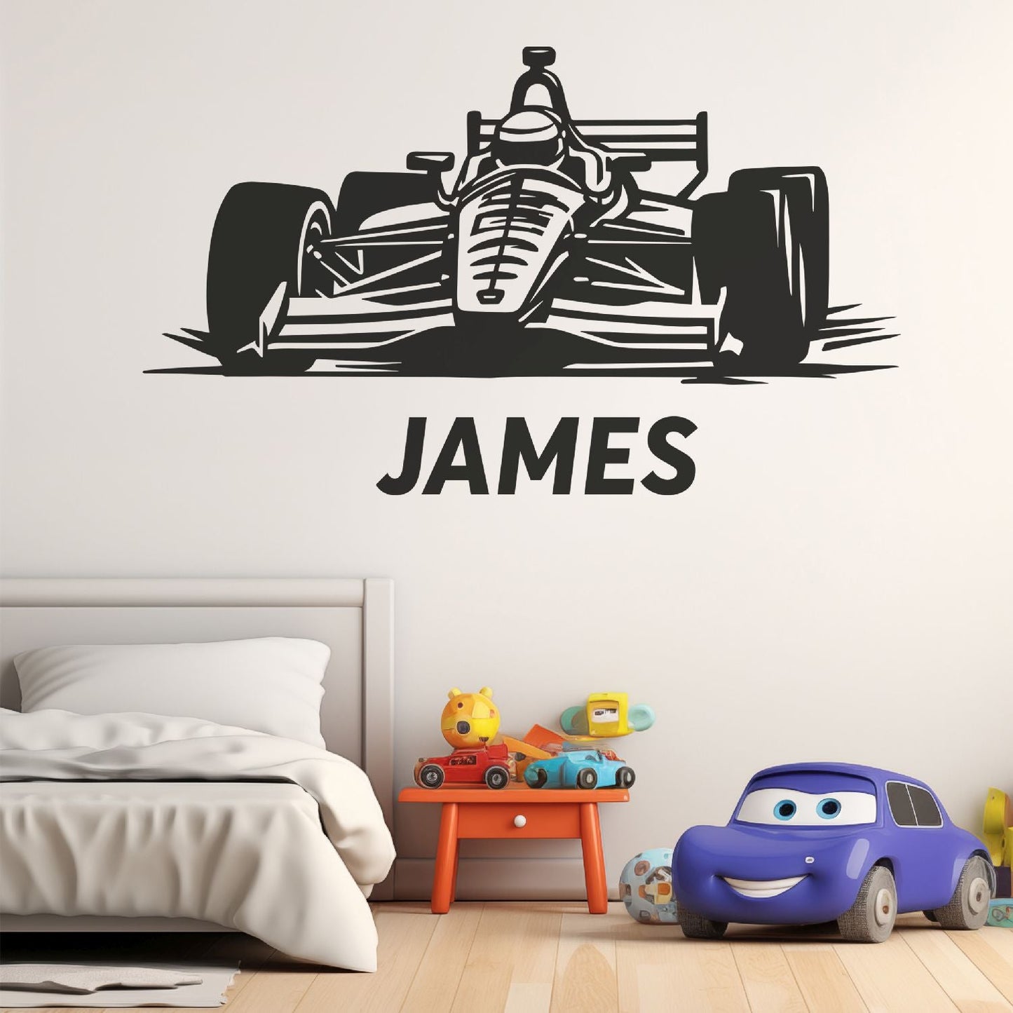 Custom Racing Name Wall Decal - Personalized Sport Car Wall Stickers - Racing Name Wall Decal - Race Car Name Decal
