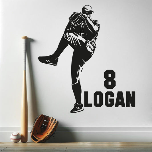 Baseball Decals for Boys Room - Baseball Decal Name - Baseball Decals Boys Room - Baseball Customized Name Wall Decor - Baseball Wall Decals