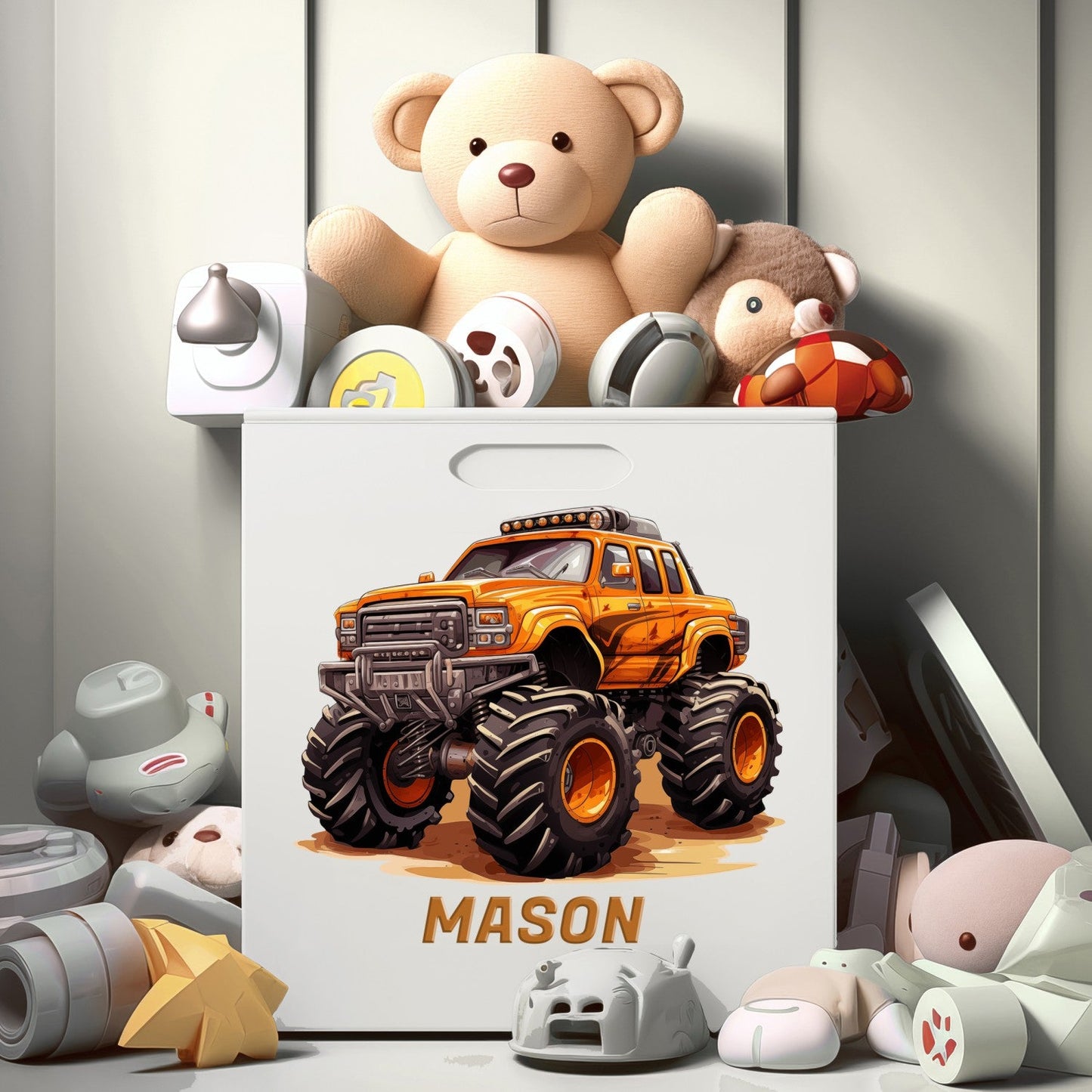 Monster Jam Wall Decals for Boys Room - Colored Wall Decal Truck - Custom Name Stickers for Wall with Monster Truck - Monster Truck Wall Art