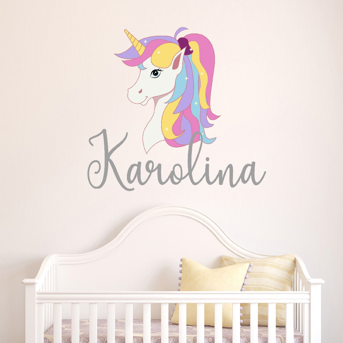 Personalized Unicorn Wall Decals - Customizable Designs Featuring Your Child's Name - Magical Realms with Colored Unicorn Vinyl Stickers