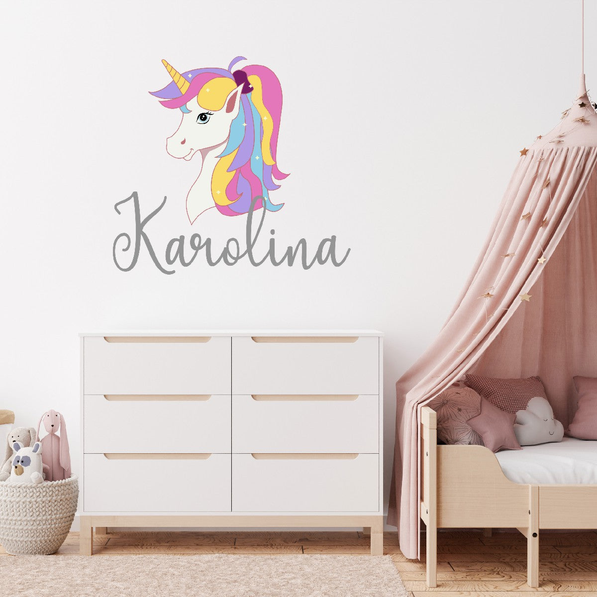 Personalized Unicorn Wall Decals - Customizable Designs Featuring Your Child's Name - Magical Realms with Colored Unicorn Vinyl Stickers