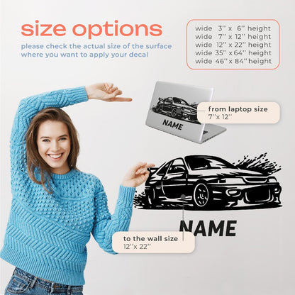 Boys Room Wall Decals - Race Car Theme Decal - Personalized Car Wall Decal - Racing Name Stickers - Race Car Wall Stickers for Boys Room
