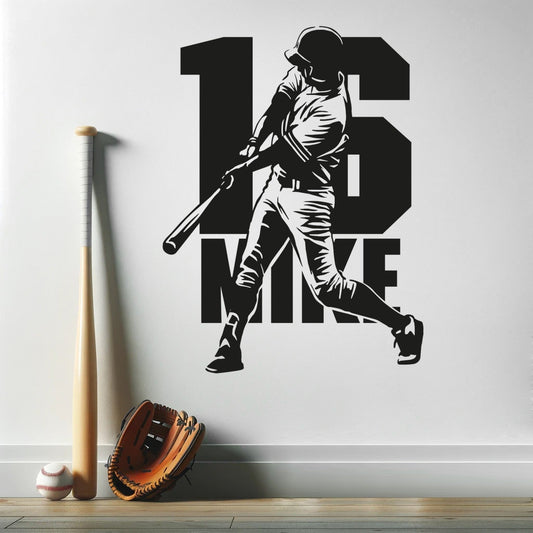 Baseball Wall Name Decor -  Custom Basketball Wall Decals - Baseball Stickers for Boys Room - Baseball Player  Vinyl Wall Decal - Custom Baseball Sticker