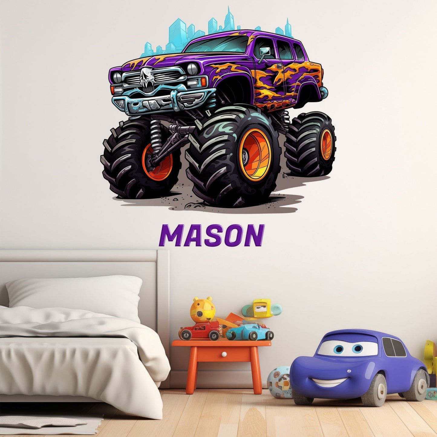 Car Truck Wall Decals - Monster Jam Wall Decals for Boys Room - Colorfull Truck Wall Decals - Monster Truck Wall Stickers - Kids Truck Wall Decals