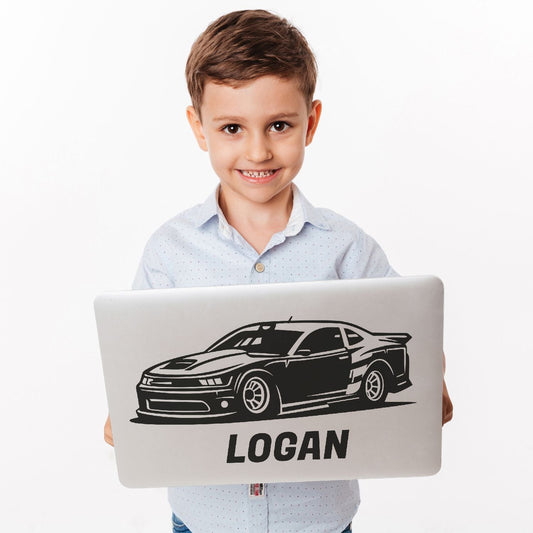 Boys Race Car Wall Decal - Car Wall Decal Name - Boy Name Decals for Walls - Car Wall Sticker - Personalized Vehicle Decor - Race Car Wall Decals