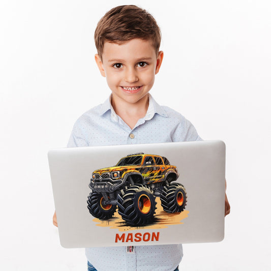 Monster Truck Wall Decals - Colored Monster Trucks Wall Stickers - Grave Digger Monster Truck Wall Decal - Monster Jam Wall Decals for Kids Rooms 