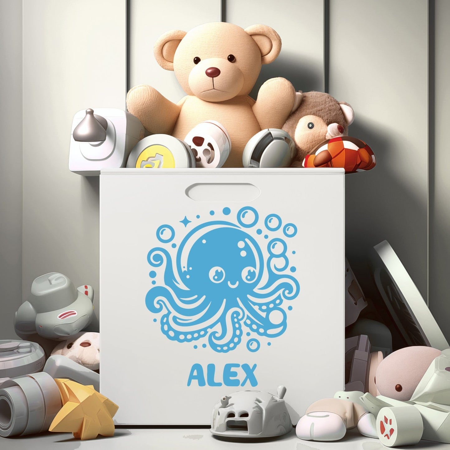 Wall Decals Octopus - Personalized Name Wall Decal - Octopus Wall Decal - Animal Wall Decals for Nursery - Personalized Wall Decals with Custom Name Design 01