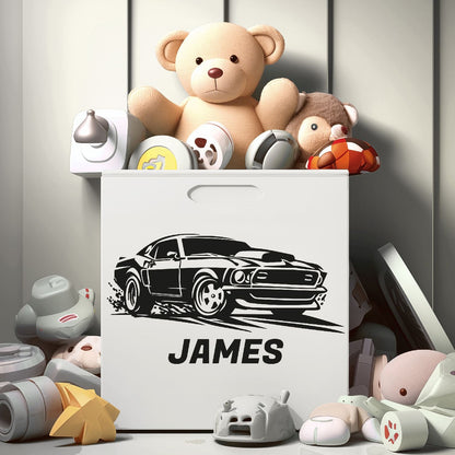 Personalized Race Car Name Decal - Custom Racing Wall Sticker for Boys Room - Boys Wall Stickers for Bedroom - Race Car Wall Decals