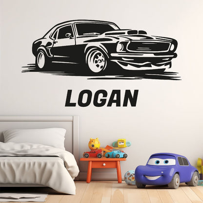 Boys Car Wall Decals - Racing Car Wall Decal -  Car Wall Decal with Name - Boys Bedroom Decor - Racing Wall Stickers - Car Wall Decals for Boys Room