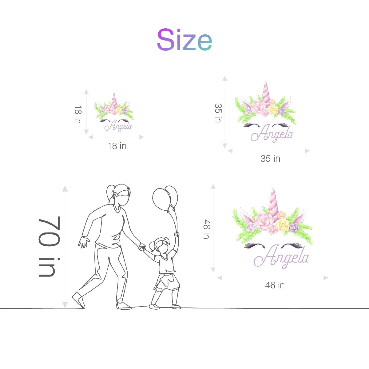 Custom Colored Unicorn Wall Stickers - Personalize Your Kid's Room  with Magical Vinyl Stickers - Cute  Designs with Unicorn Sticker Wall Decal