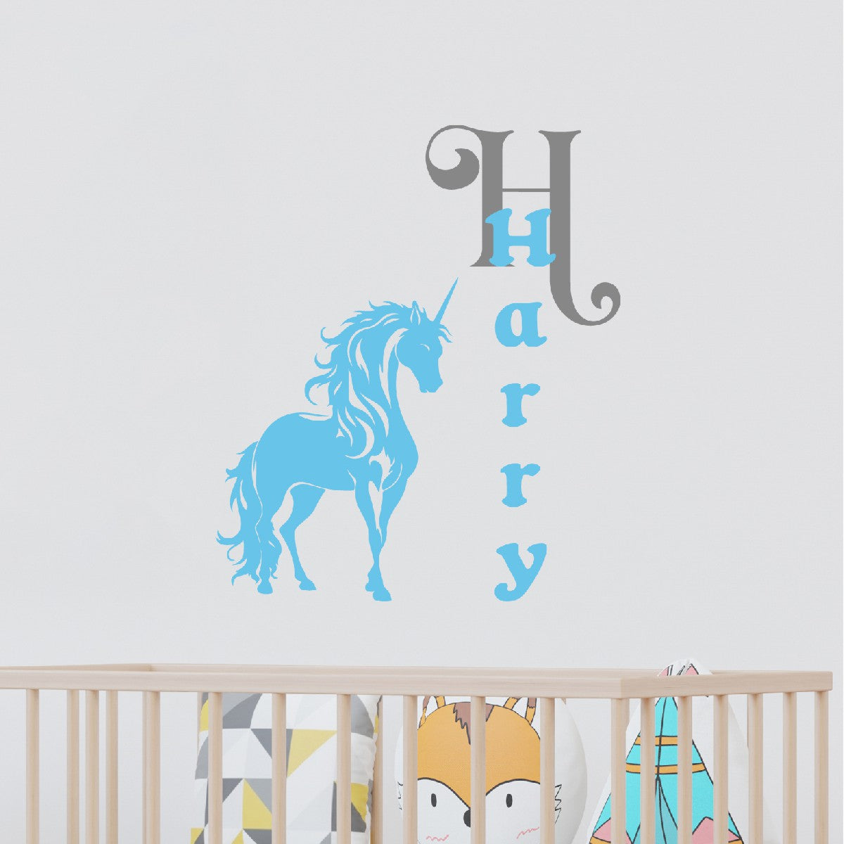 Personalized Vinyl Stickers with Nursery Name - Transform Any Room with Monogram Custom Unicorn Designs - Enchanting Unicorn Wall Designs