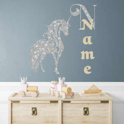 Personalized Vinyl Stickers with Nursery  Name - Transform Room with Custom Unicorn Designs - Nursery Wall Decor with Unicorn Monogram Wall Decals