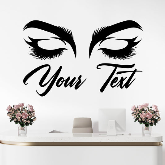 Beauty Wall Decals - Bedroom Wall Decal - Eyelash Eyebrow Wall Sticker - Eyelash Wall Decal Stickers - Eyelash Wall Decals - Eye Wall Sticker