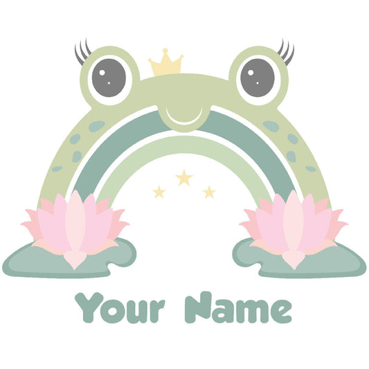 Boho Rainbow Wall Stickers - Cute Rainbow with a Little Toad Decal for Nursery and Girls Bedroom Decor - Boho Rainbow Wall Decal with Name