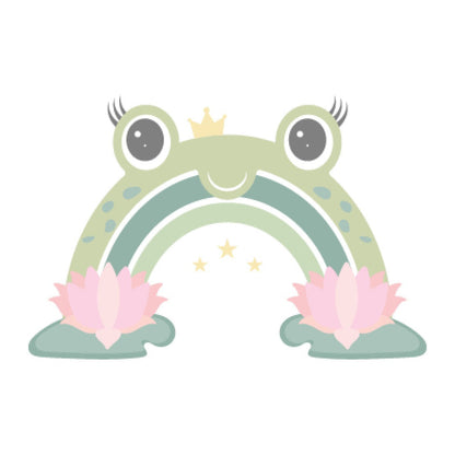 Boho Rainbow Wall Stickers - Cute Rainbow with a Little Toad Decal for Nursery and Girls Bedroom Decor - Boho Rainbow Wall Decal with Name