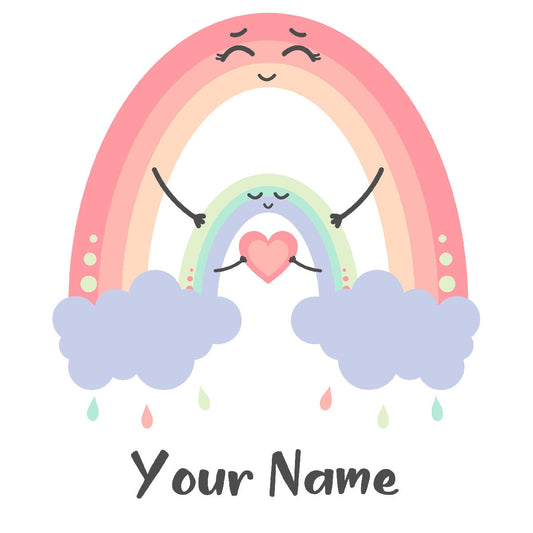 Boho Rainbow and Heart Wall Stickers - Big and Little Rainbow Hugging the Heart - Colorful Decals for Girls Nursery and Bedroom Decor