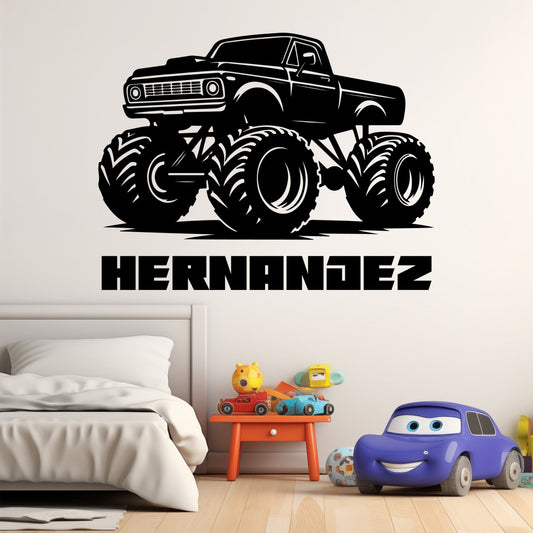 Monster Truck Wall Decals for Kids Rooms - Monster Truck Sticker - Grave Digger Monster Truck Wall Decal - Kids Truck Wall Decals